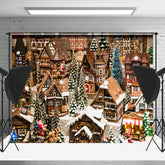 Lofaris Winter Retro Aus Holz Stadt Weihnachten Stimmung Hintergrund